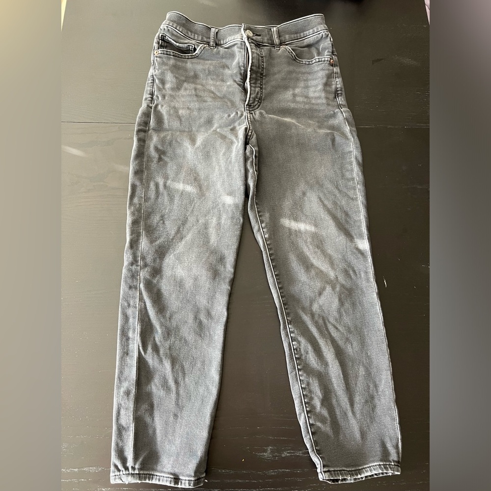 Black Stretchy High Waist Mom Jean